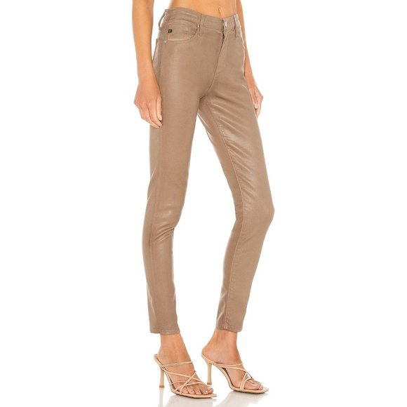 AG Adriano Goldschmied High Rise Jeans in Tan - Picture 2 of 10